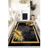 Motto Hali Floral Verona Kaymaz Deri Tabanlı Yıkanabilir Antibakteriyel Dijital Baskı Halı Yolluk, FL-2004B-VRN-120X180