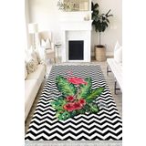 Motto Hali Floral Verona Kaymaz Deri Tabanlı Yıkanabilir Antibakteriyel Dijital Baskı Halı Yolluk, FL-2032A-VRN-80X300