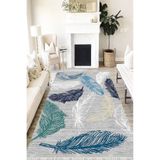 Motto Hali Floral Verona Kaymaz Deri Tabanlı Yıkanabilir Antibakteriyel Dijital Baskı Halı Yolluk, FL-2059A-VRN-80X300