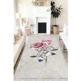 Motto Hali Floral Verona Kaymaz Deri Tabanlı Yıkanabilir Antibakteriyel Dijital Baskı Halı Yolluk, FL-2064B-VRN-160X230