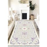 Motto Hali Floral Verona Kaymaz Deri Tabanlı Yıkanabilir Antibakteriyel Dijital Baskı Halı Yolluk, FL-2095A-VRN-80X300