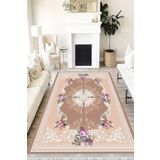 Motto Hali Floral Verona Kaymaz Deri Tabanlı Yıkanabilir Antibakteriyel Dijital Baskı Halı Yolluk, FL-2142A-VRN-100X200