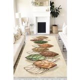 Motto Hali Floral Verona Kaymaz Deri Tabanlı Yıkanabilir Antibakteriyel Dijital Baskı Halı Yolluk, FL-2162A-VRN-100X200