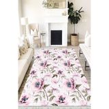 Motto Hali Floral Verona Kaymaz Deri Tabanlı Yıkanabilir Antibakteriyel Dijital Baskı Halı Yolluk, FL-2193A-VRN-120X180