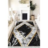 Motto Hali Floral Verona Kaymaz Deri Tabanlı Yıkanabilir Antibakteriyel Dijital Baskı Halı Yolluk, MH-2013A-VRN-100X200