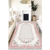 Motto Hali Floral Verona Kaymaz Deri Tabanlı Yıkanabilir Dijital Baskı Halı Yolluk, FL-2091C-VRN-100X200