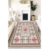 Motto Hali Floral Westa Kaymaz Tabanlı Yıkanabilir Antibakteriyel Dijital Baskı Halı Yolluk, FL-2063A-WST-80X300