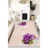 Motto Hali Floral Westa Kaymaz Tabanlı Yıkanabilir Antibakteriyel Dijital Baskı Halı Yolluk, FL-2065A-WST-200X300