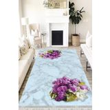 Motto Hali Floral Westa Kaymaz Tabanlı Yıkanabilir Antibakteriyel Dijital Baskı Halı Yolluk, FL-2065B-WST-160X230