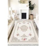 Motto Hali Floral Westa Kaymaz Tabanlı Yıkanabilir Antibakteriyel Dijital Baskı Halı Yolluk, FL-2090C-WST-100X200