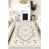 Motto Hali Floral Westa Kaymaz Tabanlı Yıkanabilir Antibakteriyel Dijital Baskı Halı Yolluk, FL-2113A-WST-160X230