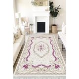 Motto Hali Floral Westa Kaymaz Tabanlı Yıkanabilir Antibakteriyel Dijital Baskı Halı Yolluk, FL-2194C-WST-80X300