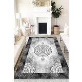 Motto Hali Klasik Cotton Şönil Kaymaz Tabanlı Yıkanabilir Antibakteriyel Dijital Baskı Klasik Halı Yolluk, KS-3019B-CTN-120X180