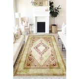 Motto Hali Klasik Cotton Şönil Kaymaz Tabanlı Yıkanabilir Dijital Baskı Klasik Halı Yolluk, KS-3123B-CTN-80X300