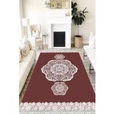 Motto Hali Klasik Perla Soft Kaymaz Tabanlı Yıkanabilir Antibakteriyel Dijital Baskı Klasik Halı Yolluk, KS-3021C-PRL-80X300