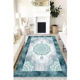 Motto Hali Klasik Verona Kaymaz Deri Tabanlı Yıkanabilir Antibakteriyel Dijital Baskı Klasik Halı Yolluk, KS-3019D-VRN-80X300