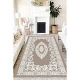 Motto Hali Klasik Verona Kaymaz Deri Tabanlı Yıkanabilir Antibakteriyel Dijital Baskı Klasik Halı Yolluk, KS-3127A-VRN-80X300