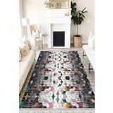 Motto Hali Modern Cotton Şönil Kaymaz Tabanlı Yıkanabilir Antibakteriyel Dijital Baskı Modern Halı Yolluk, MD-0023A-CTN-80X300