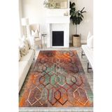 Motto Hali Modern Cotton Şönil Kaymaz Tabanlı Yıkanabilir Antibakteriyel Dijital Baskı Modern Halı Yolluk, MD-0041H-CTN-120X180