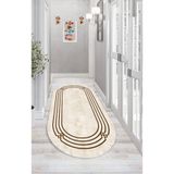 Motto Hali Modern Eko Punto Kaymaz Tabanlı Yıkanabilir Antibakteriyel Dijital Baskı Oval Halı, MD-0062C-EKOPNT-OVL-80X350