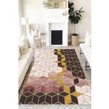 Motto Hali Modern Verona Kaymaz Deri Tabanlı Yıkanabilir Antibakteriyel Dijital Baskı Modern Halı Yolluk, MD-0033H-VRN-160X230