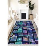 Motto Hali Pastel Westa Kaymaz Tabanlı Yıkanabilir Antibakteriyel Dijital Baskı Pastel Halı Kilim, PS-6012A-WST-100X200