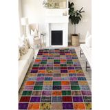 Motto Hali Patchwork Cotton Şönil Kaymaz Tabanlı Yıkanabilir Antibakteriyel Dijital Baskı Patchwork Halı Yolluk, ME-8007A-CTN-100X200