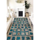 Motto Hali Patchwork Cotton Şönil Kaymaz Tabanlı Yıkanabilir Antibakteriyel Dijital Baskı Patchwork Halı Yolluk, PW-8002B-CTN-100X200