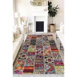 Motto Hali Patchwork Cotton Şönil Kaymaz Tabanlı Yıkanabilir Antibakteriyel Dijital Baskı Patchwork Halı Yolluk, PW-8019A-CTN-200X300