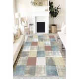 Motto Hali Patchwork Cotton Şönil Kaymaz Tabanlı Yıkanabilir Antibakteriyel Dijital Baskı Patchwork Halı Yolluk, PW-8059A-CTN-200X300