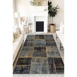 Motto Hali Patchwork Cotton Şönil Kaymaz Tabanlı Yıkanabilir Antibakteriyel Dijital Baskı Patchwork Halı Yolluk, PW-8086A-CTN-160X230