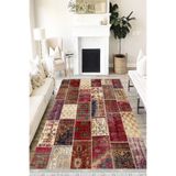 Motto Hali Patchwork Eko Punto Kaymaz Tabanlı Yıkanabilir Antibakteriyel Dijital Baskı Patchwork Halı Yolluk, PW-8014A-EKOPNT-120X180