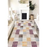 Motto Hali Patchwork Eko Punto Kaymaz Tabanlı Yıkanabilir Antibakteriyel Dijital Baskı Patchwork Halı Yolluk, PW-8056A-EKOPNT-80X300