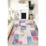 Motto Hali Patchwork Eko Punto Kaymaz Tabanlı Yıkanabilir Antibakteriyel Dijital Baskı Patchwork Halı Yolluk, PW-8069A-EKOPNT-200X300