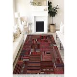 Motto Hali Patchwork Eko Punto Kaymaz Tabanlı Yıkanabilir Antibakteriyel Dijital Baskı Patchwork Halı Yolluk, PW-8157A-EKOPNT-120X350