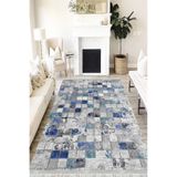 Motto Hali Patchwork Perla Soft Kaymaz Tabanlı Yıkanabilir Antibakteriyel Dijital Baskı Patchwork Halı Yolluk, PW-8030B-PRL-120X180