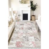 Motto Hali Patchwork Perla Soft Kaymaz Tabanlı Yıkanabilir Antibakteriyel Dijital Baskı Patchwork Halı Yolluk, PW-8061A-PRL-120X180