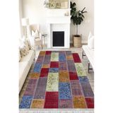 Motto Hali Patchwork Perla Soft Kaymaz Tabanlı Yıkanabilir Antibakteriyel Dijital Baskı Patchwork Halı Yolluk, PW-8087B-PRL-80X300