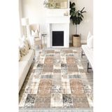 Motto Hali Patchwork Perla Soft Kaymaz Tabanlı Yıkanabilir Antibakteriyel Dijital Baskı Patchwork Halı Yolluk, PW-8155A-PRL-200X300