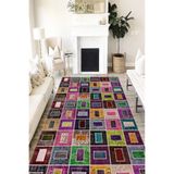 Motto Hali Patchwork Punto Kaymaz Dot Tabanlı Yıkanabilir Antibakteriyel Dijital Baskı Patchwork Halı Yolluk, MF-8008A-PNT-200X300