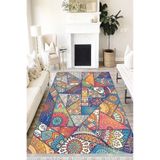 Motto Hali Patchwork Punto Kaymaz Dot Tabanlı Yıkanabilir Antibakteriyel Dijital Baskı Patchwork Halı Yolluk, PW-8050A-PNT-80X300