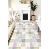 Motto Hali Patchwork Punto Kaymaz Dot Tabanlı Yıkanabilir Antibakteriyel Dijital Baskı Patchwork Halı Yolluk, PW-8070A-PNT-200X300