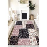 Motto Hali Patchwork Punto Kaymaz Dot Tabanlı Yıkanabilir Antibakteriyel Dijital Baskı Patchwork Halı Yolluk, PW-8071A-PNT-160X230