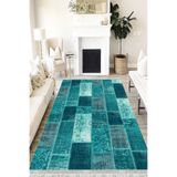 Motto Hali Patchwork Punto Kaymaz Dot Tabanlı Yıkanabilir Antibakteriyel Dijital Baskı Patchwork Halı Yolluk, PW-8087A-PNT-80X300