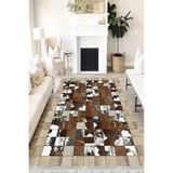 Motto Hali Patchwork Punto Kaymaz Dot Tabanlı Yıkanabilir Antibakteriyel Dijital Baskı Patchwork Halı Yolluk, PW-8089B-PNT-120X180