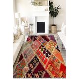 Motto Hali Patchwork Punto Kaymaz Dot Tabanlı Yıkanabilir Antibakteriyel Dijital Baskı Patchwork Halı Yolluk, PW-8151A-PNT-80X150