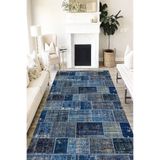 Motto Hali Patchwork Verona Kaymaz Deri Tabanlı Yıkanabilir Antibakteriyel Dijital Baskı Patchwork Halı Yolluk, PW-8001C-VRN-160X230