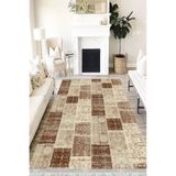 Motto Hali Patchwork Verona Kaymaz Deri Tabanlı Yıkanabilir Antibakteriyel Dijital Baskı Patchwork Halı Yolluk, PW-8016A-VRN-80X300