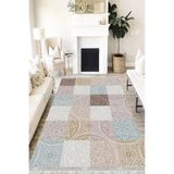 Motto Hali Patchwork Verona Kaymaz Deri Tabanlı Yıkanabilir Antibakteriyel Dijital Baskı Patchwork Halı Yolluk, PW-8062A-VRN-100X200