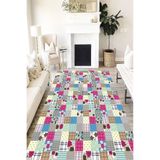 Motto Hali Patchwork Verona Kaymaz Deri Tabanlı Yıkanabilir Antibakteriyel Dijital Baskı Patchwork Halı Yolluk, PW-8083A-VRN-100X200